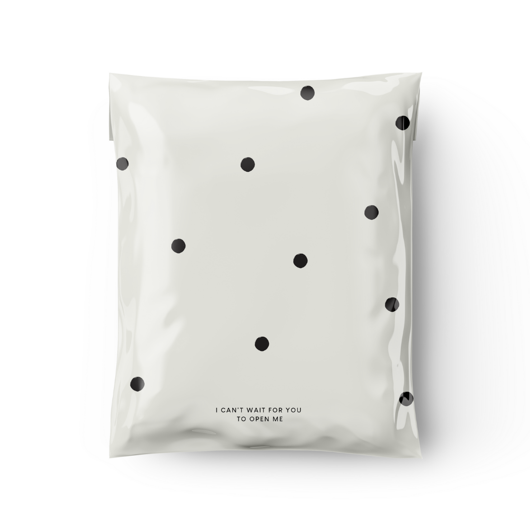 Shipping Bag with dots and text-1