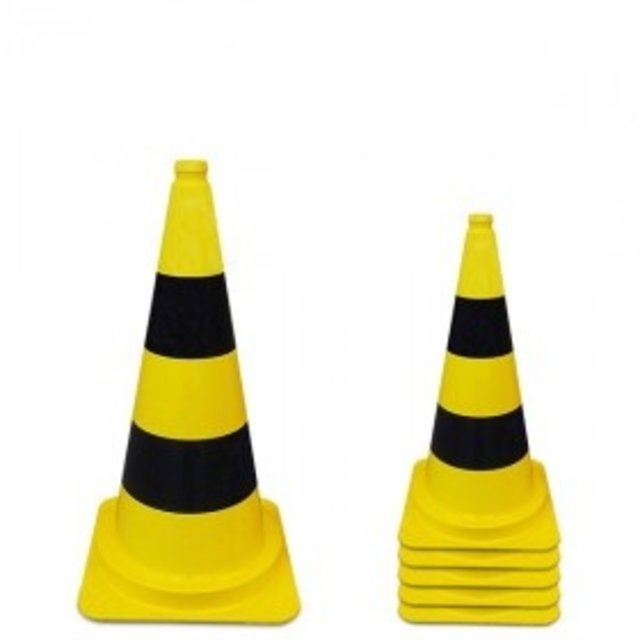 Afzetkegel 50 cm geel / zwart pvc 1.25 kg