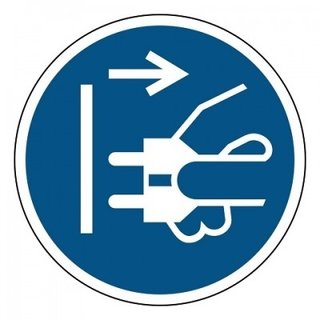 M006 Voor openen stekker uit stopcontact trekken