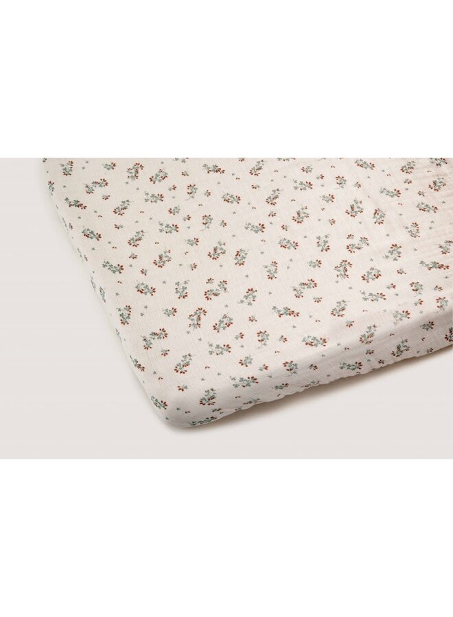 Fitted Sheet Muslin Clover 60 x 120