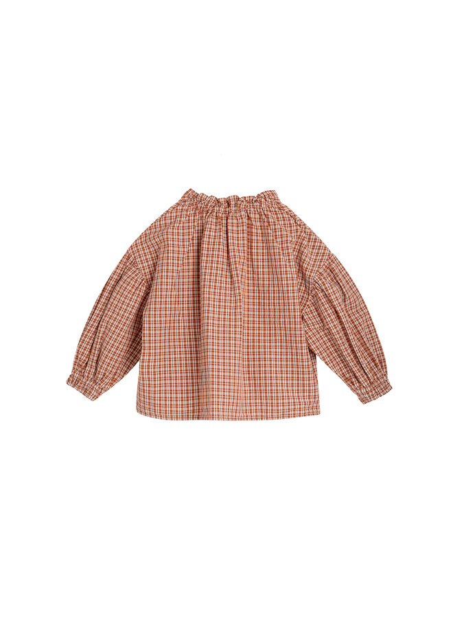 The New Society Olivia Blouse Caramel Check