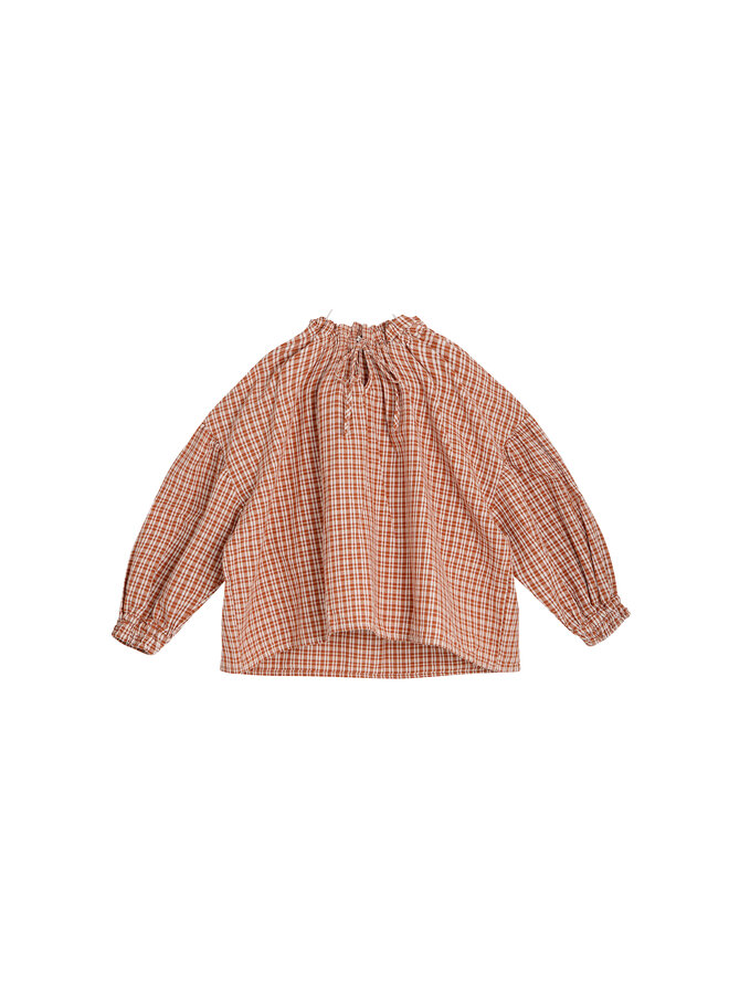 The New Society Olivia Blouse Caramel Check