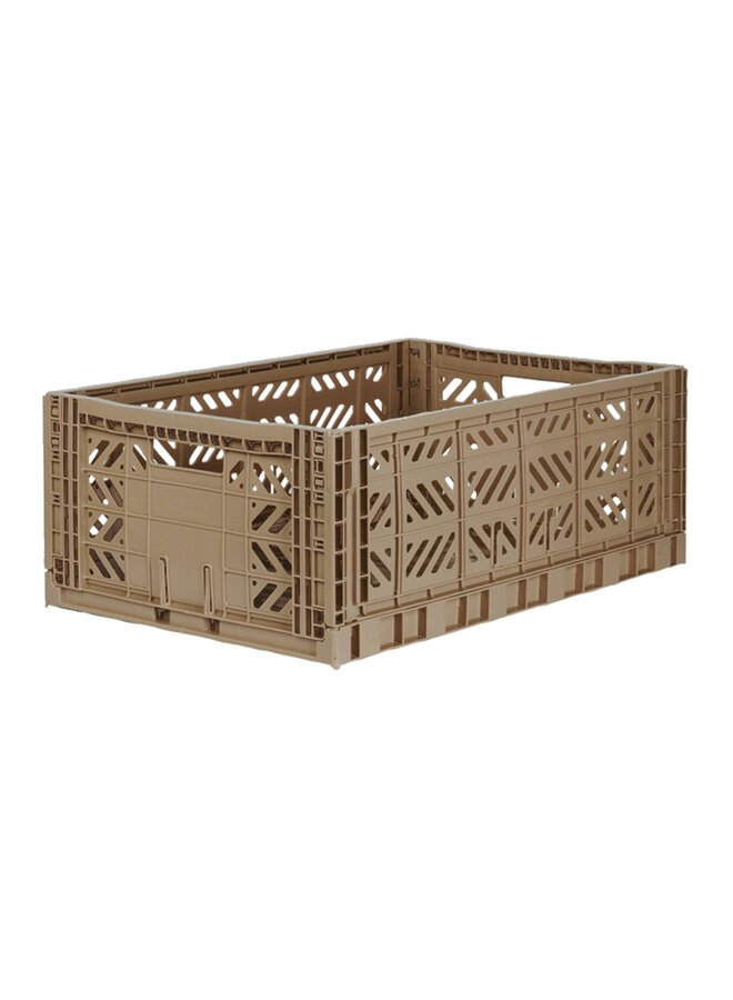 Folding Crate Maxi Warm Taupe