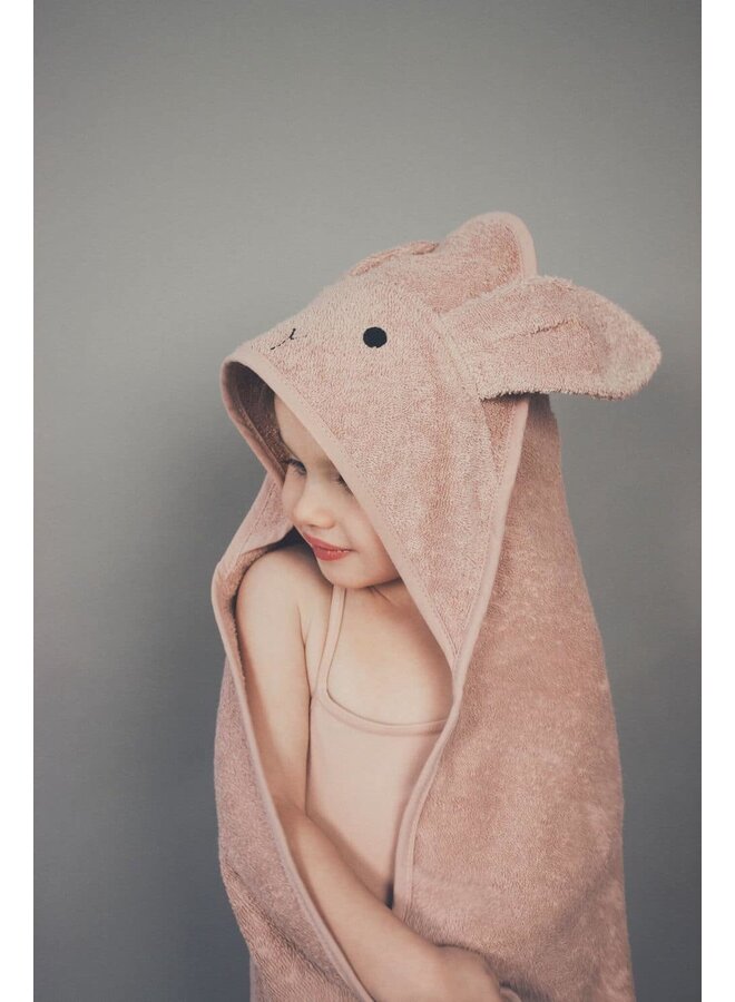 Liewood Albert Hooded Towel Rabbit Rose