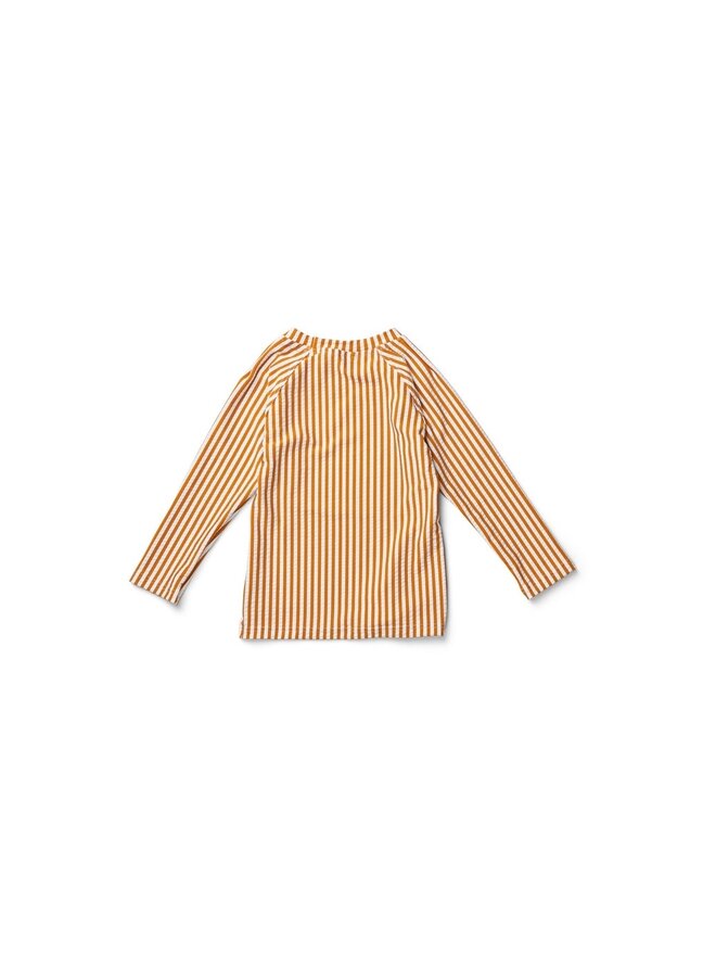 Liewood Noah Swim Tee Seersucker Mustard White