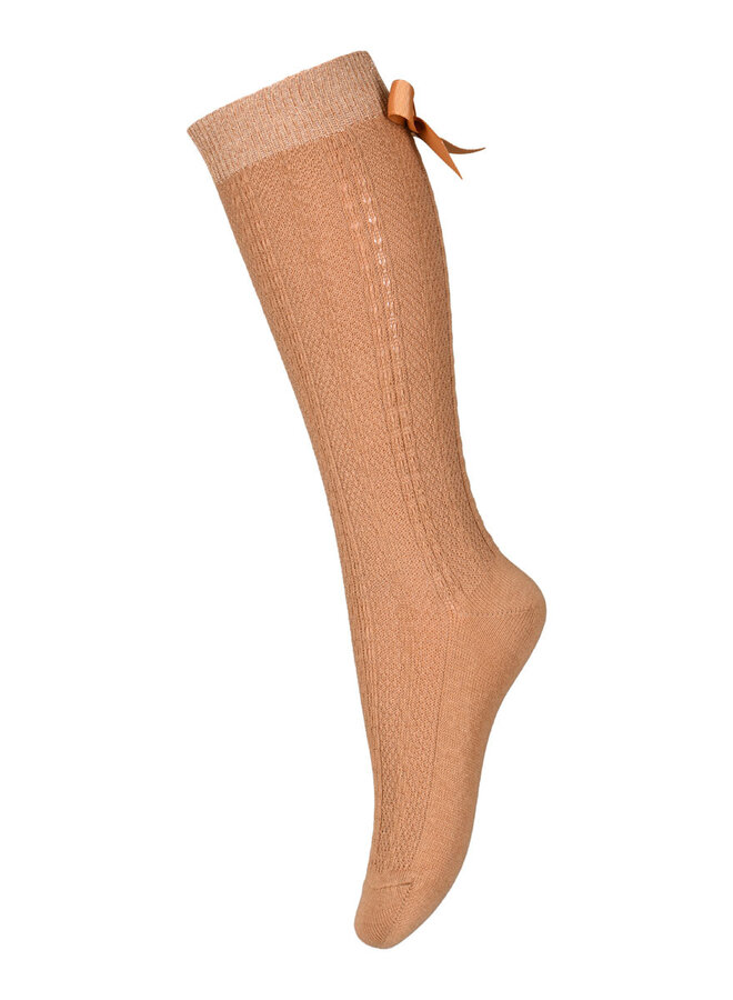 MP Denmark Sofia Knee Socks With Bow Apple Cinnamon