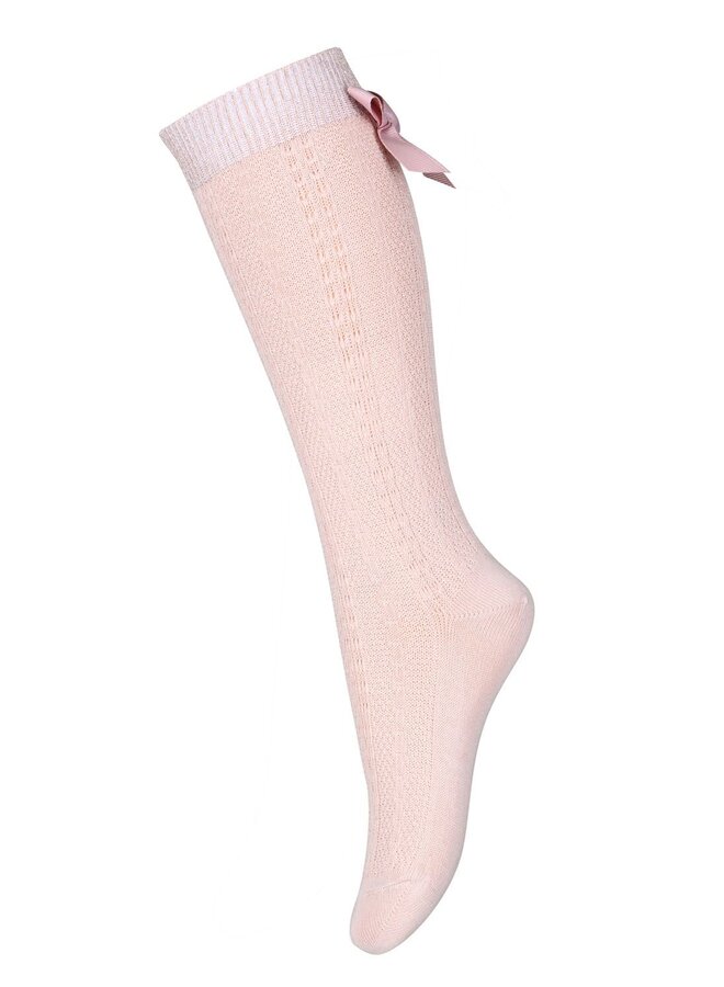 MP Denmark Sofia Knee Socks With Bow Rose Dust