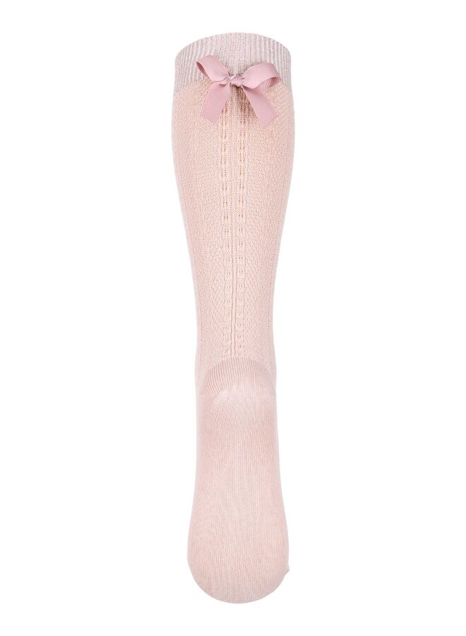 MP Denmark Sofia Knee Socks With Bow Rose Dust