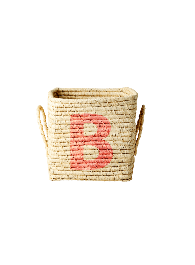 Rice Raffia Basket Letter B