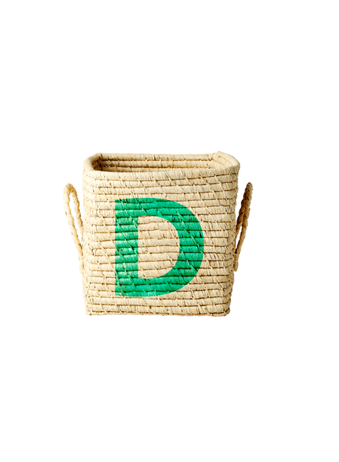 Rice Raffia Basket Letter D