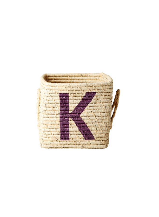 Rice Raffia Basket Letter K