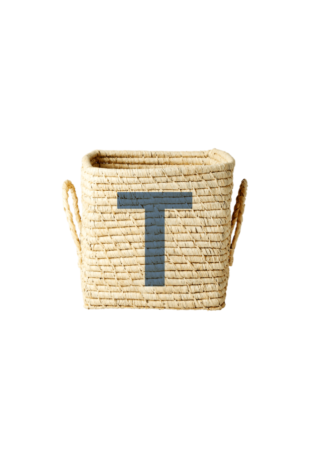 Raffia Basket Letter T