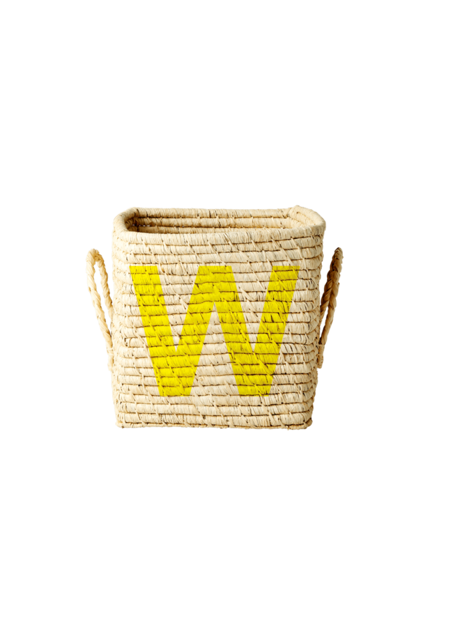 Raffia Basket Letter W