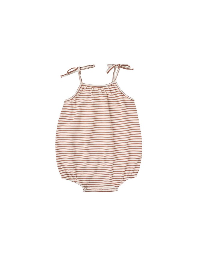 Rylee & Cru Striped Nola Onesie Amber Ivory