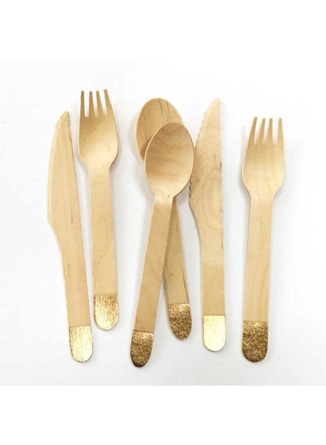 Meri Meri Gold Wooden Cutlery