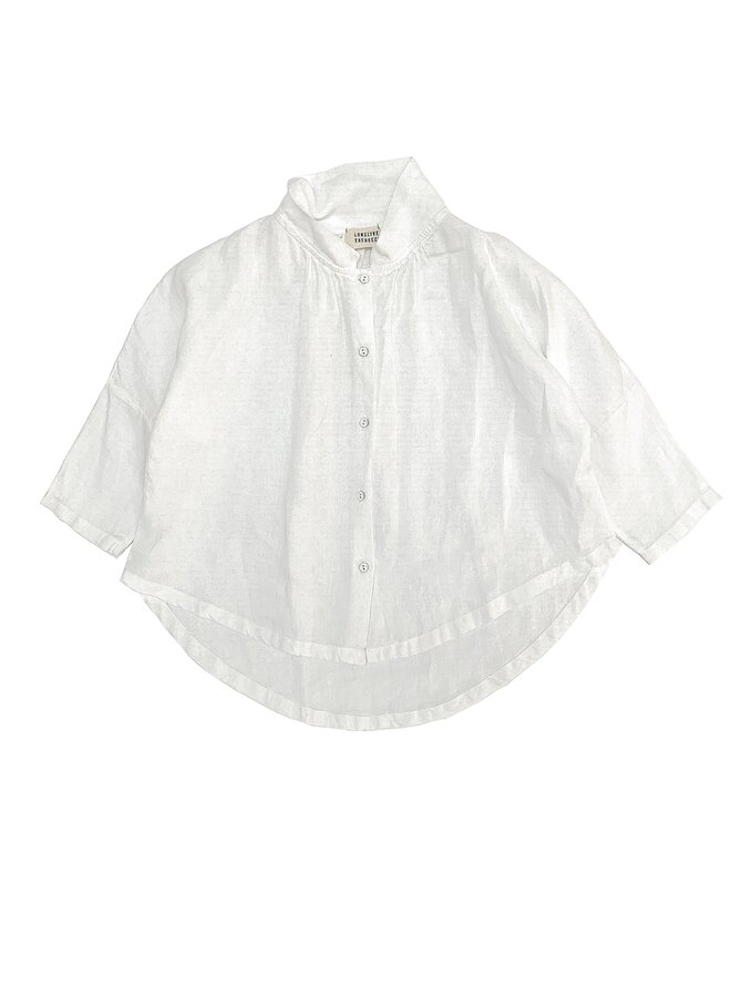 Long Live The Queen Collar Blouse White Linen