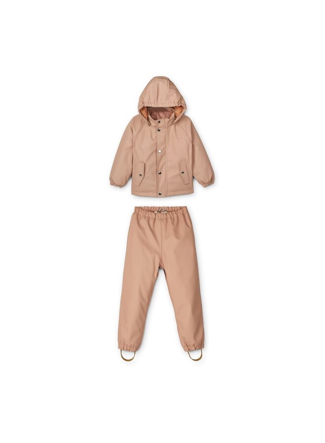 Liewood Ivy Rainwear Set With Padding Dark Rose