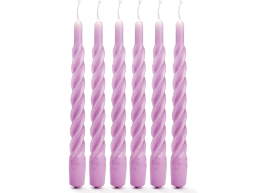 Anna+Nina Twisted Candle Lilac Set of 6