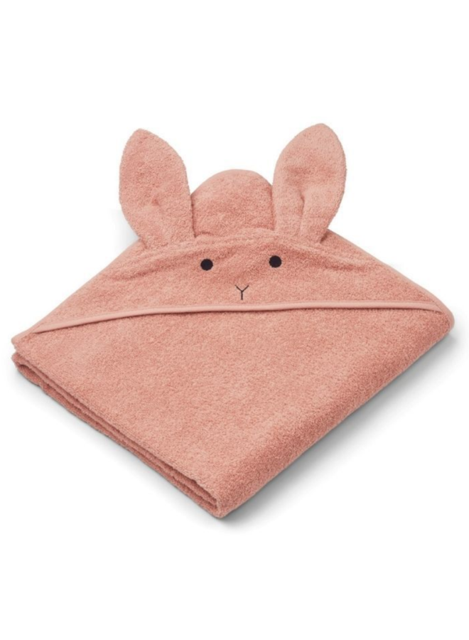 Liewood Albert Hooded Towel Rabbit Dusty Coral