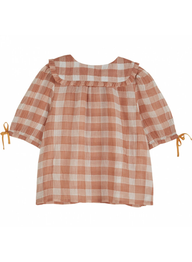 Emile Et Ida Blouse Col Volante Carreaux Grand Vichy