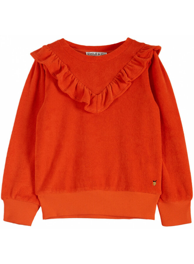 Emile Et Ida Sweatshirt Eponge Volante Rouge