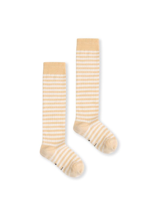 Gray Label Long Ribbed Socks Apricot/Cream