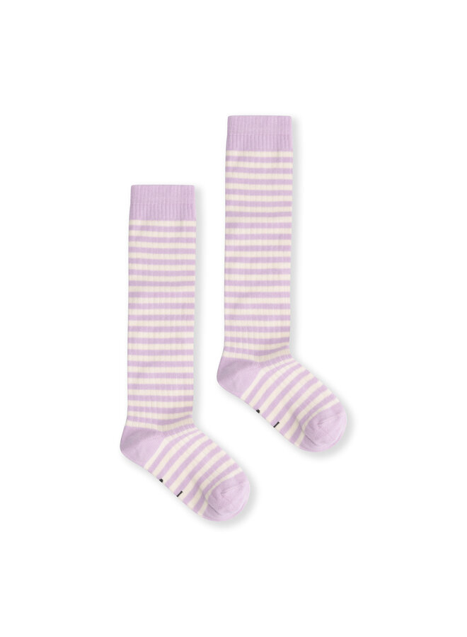 Gray Label Long Ribbed Socks Purple Haze/Cream