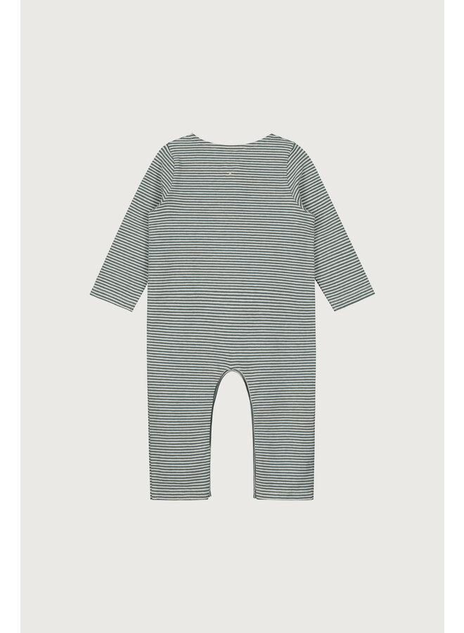 Gray Label Baby LS Playsuit Blue Grey/Cream