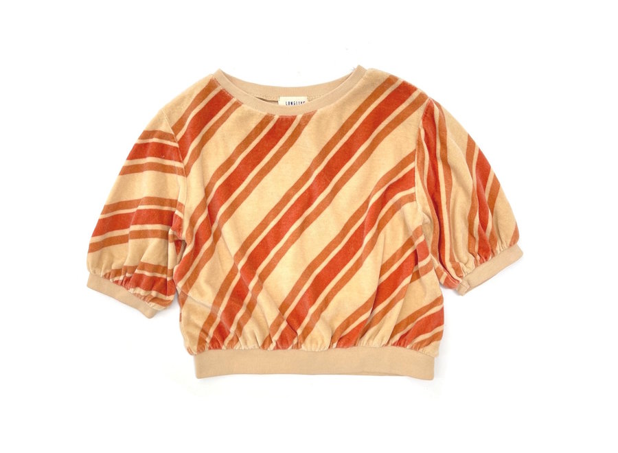 Short Sleeved Sweater Caramel Stripe