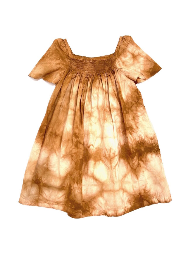 Long Live The Queen Smockdress Brown Tie Dye