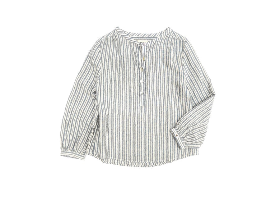 Blouse With Stand Blue Stripe