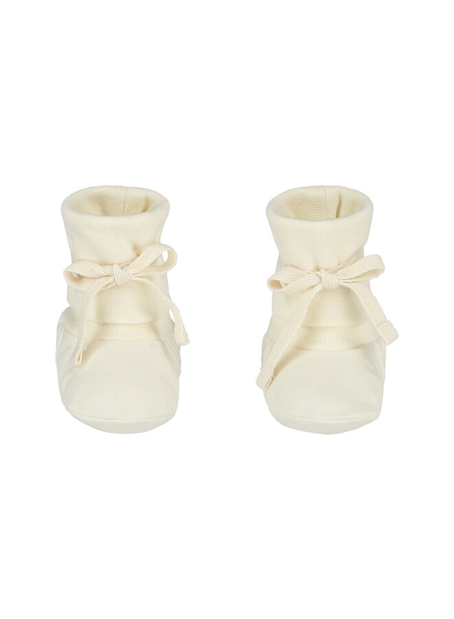 Gray Label Baby Ribbed Booties Cream