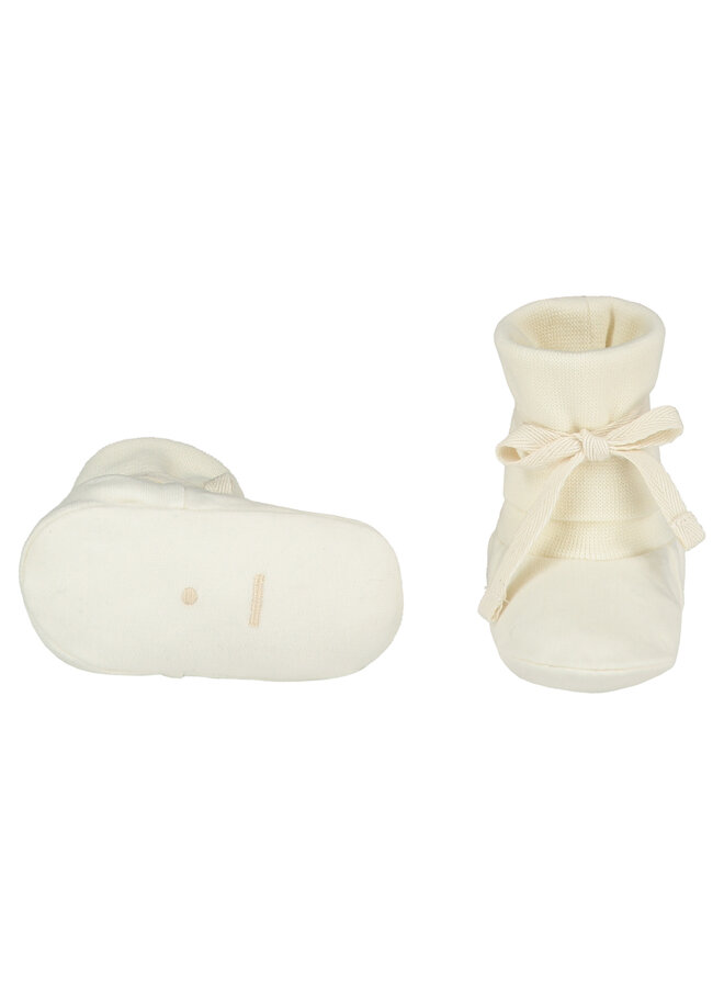 Gray Label Baby Ribbed Booties Cream