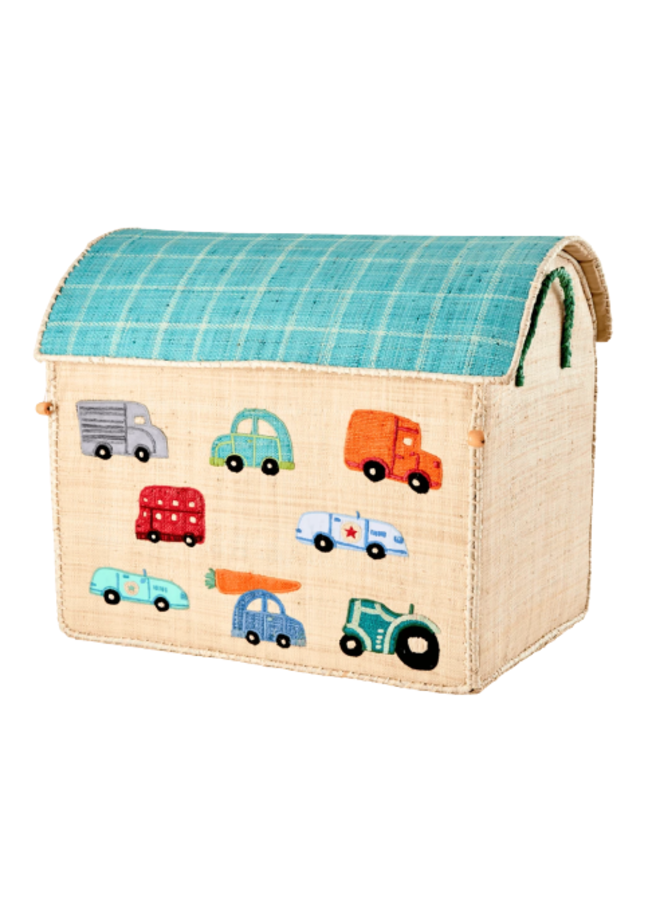 Rice Raffia Basket Cars Large