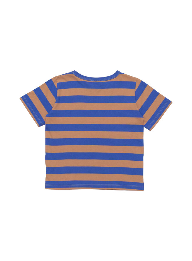 Wynken Good Day Stripe Tee Caramel/Blue Stripe