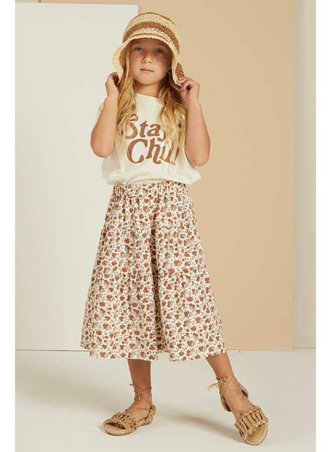 Rylee & Cru Tiered Midi Skirt Garden