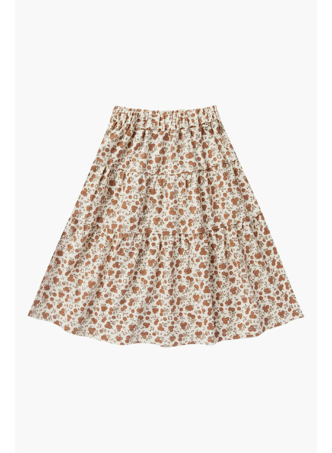 Rylee & Cru Tiered Midi Skirt Garden