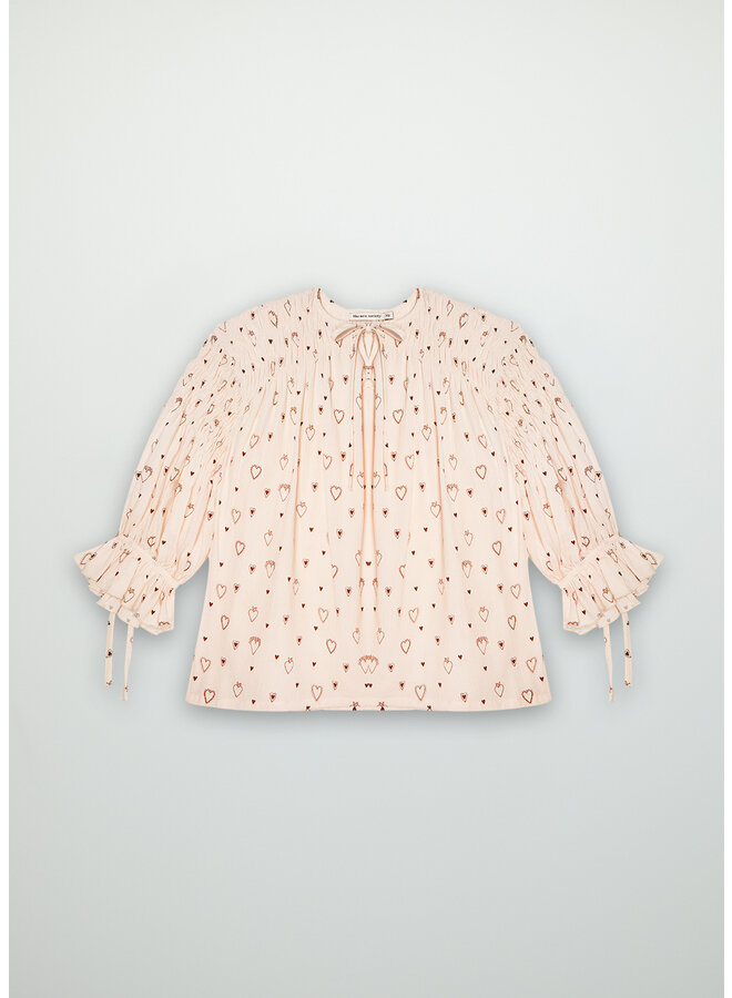 The New Society Margot Blouse Hearts Print