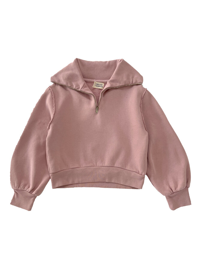 Long Live The Queen Sweater With Zipper Blush