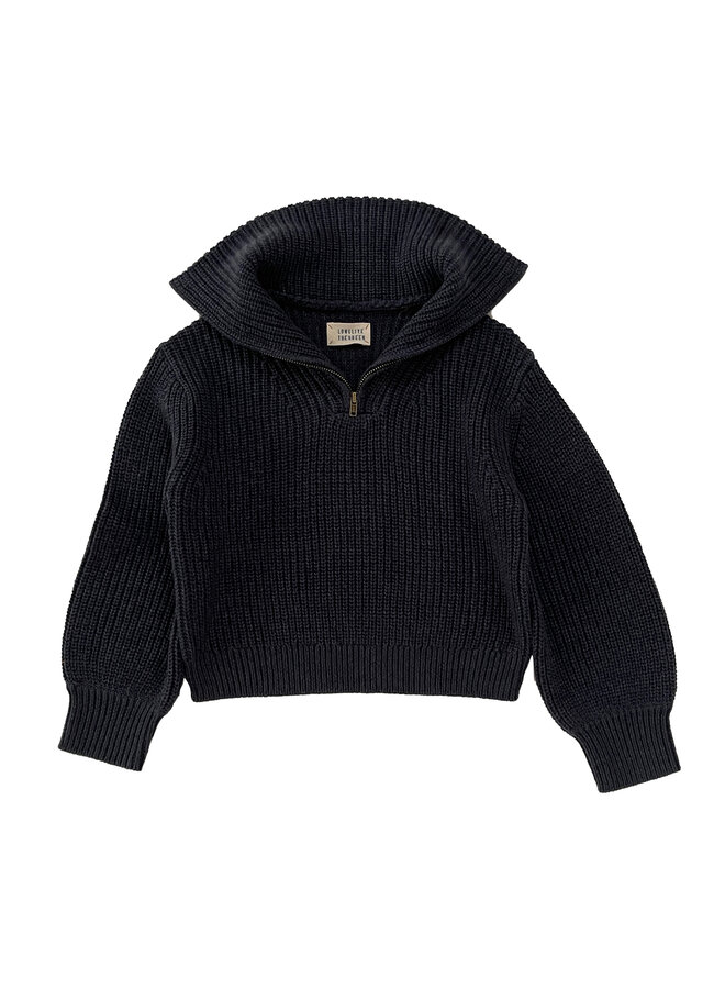 Long Live The Queen Zipped Sweater Navy