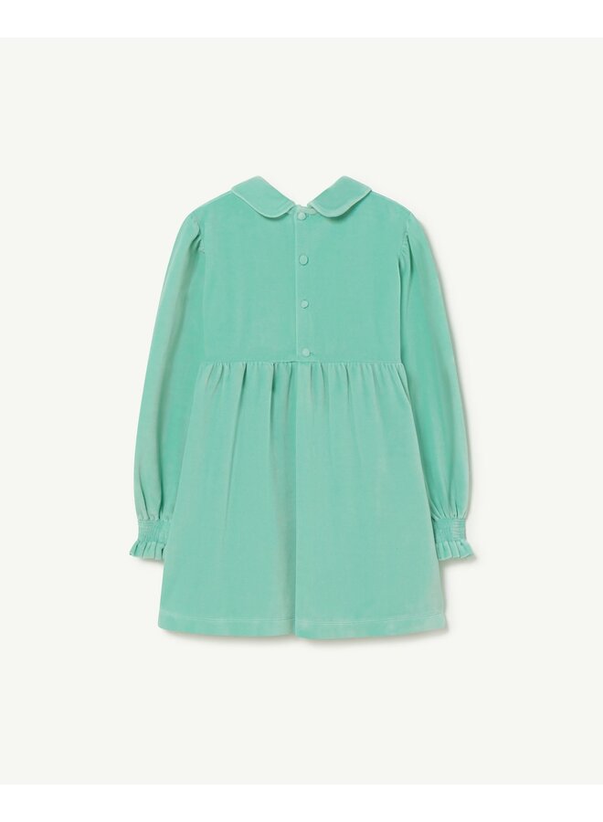 The Animals Observatory Mouse Kids Dress Turquoise Logo