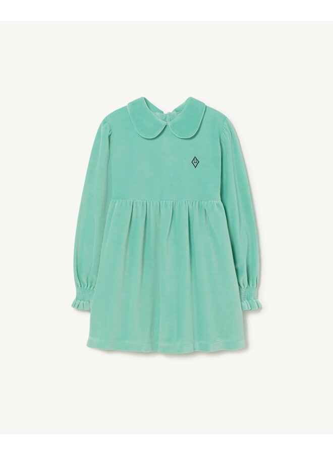 The Animals Observatory Mouse Kids Dress Turquoise Logo