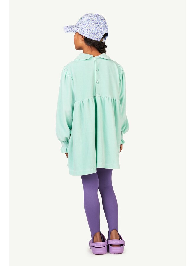 The Animals Observatory Mouse Kids Dress Turquoise Logo