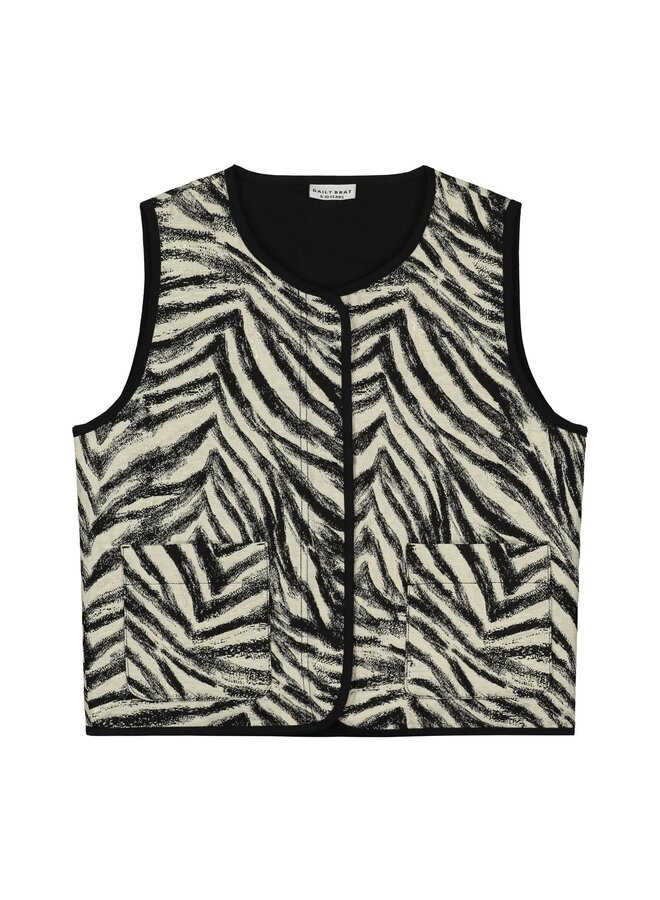 Daily Brat Sparkling Zebra Jacquard Vest Black