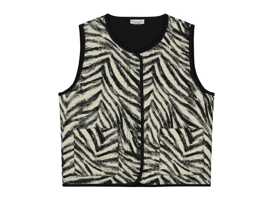 Daily Brat Sparkling Zebra Jacquard Vest Black
