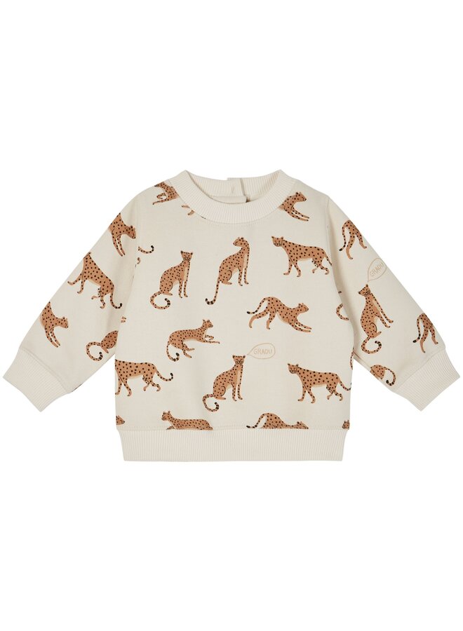 Emile Et Ida Sweatshirt Ecru Leopard