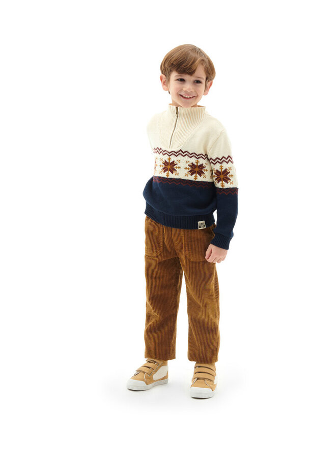 Bonton Zipped Jaquard Jumper Snowflake