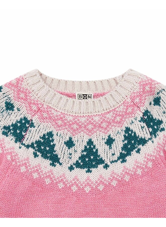 Bonton Christmas Jacquard Print Jumper