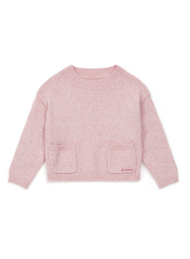 Bonton Pullover Girl Pockets Rose Chine