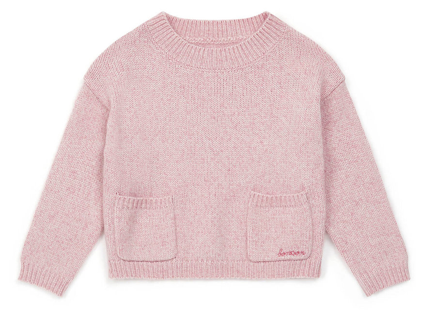 Pullover Girl Pockets Rose Chine